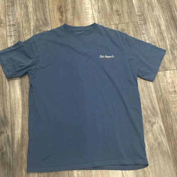Fish Hippie Mens Blue short sleeve shirt size large - Picture 1 of 5